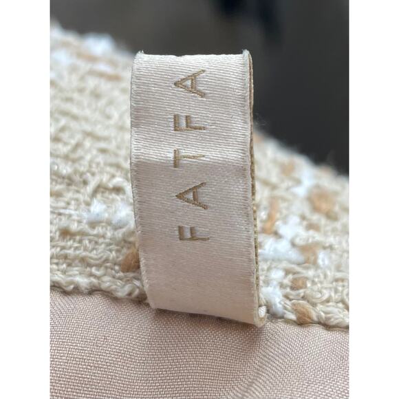 Beige Tweed Babydoll Mini Dress, Size L - Picture 5 of 6